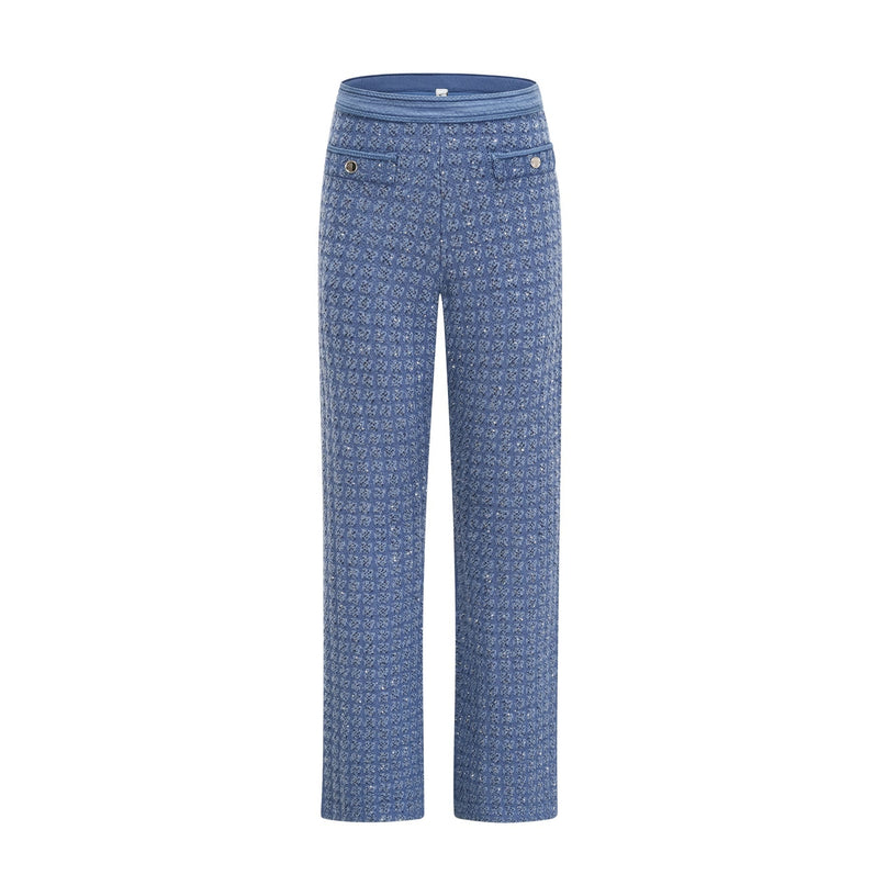 Peyton Sapphire Blue Sequin Embellished Jacket Trousers Set