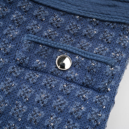 Peyton Sapphire Blue Sequin Embellished Jacket Trousers Set