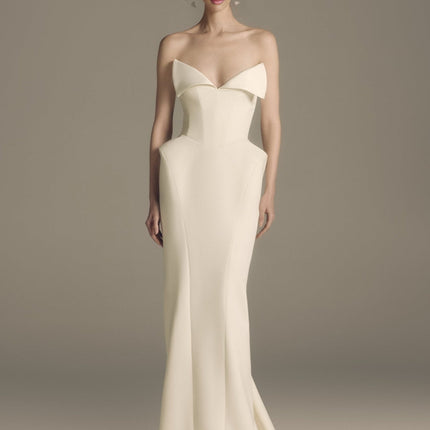 Peyton White Maxi Dress with Barrel Waist Detailing and Corset-Style Bodice