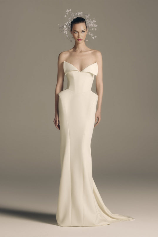 Peyton White Maxi Dress with Barrel Waist Detailing and Corset-Style Bodice
