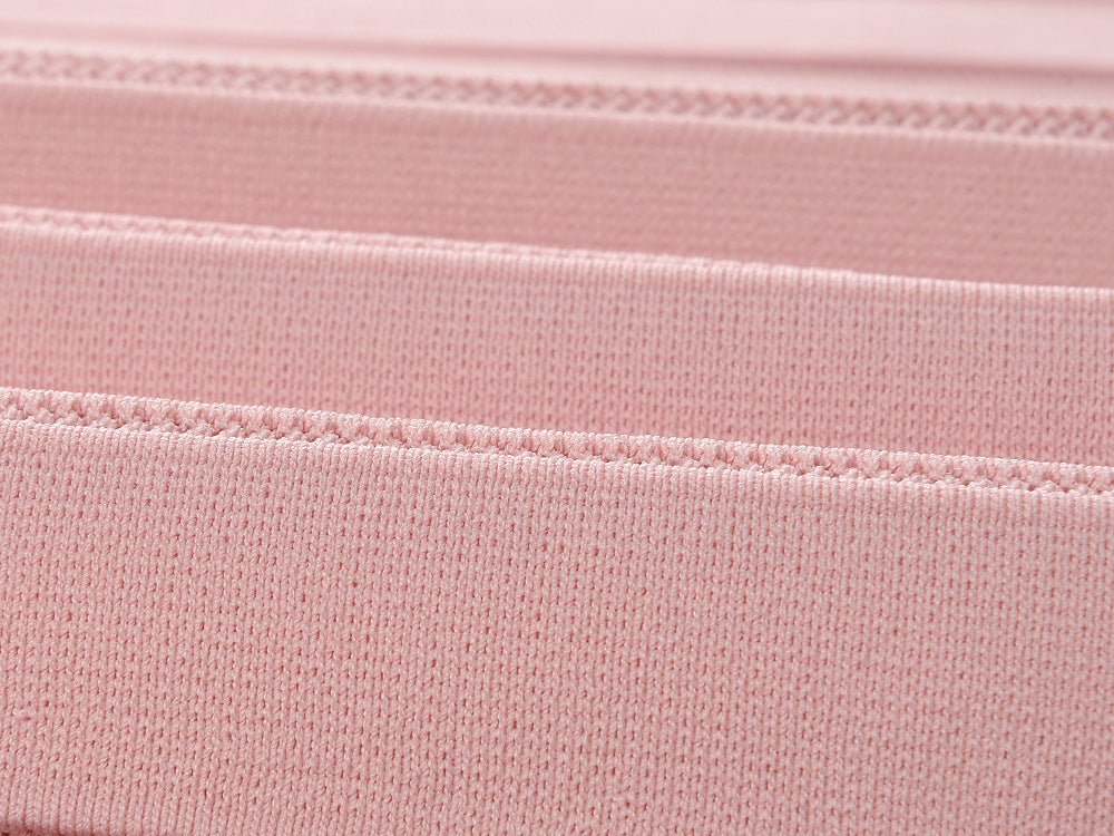 Pink A-Line Knit Dress with Collared Neckline and Decorative Buttons