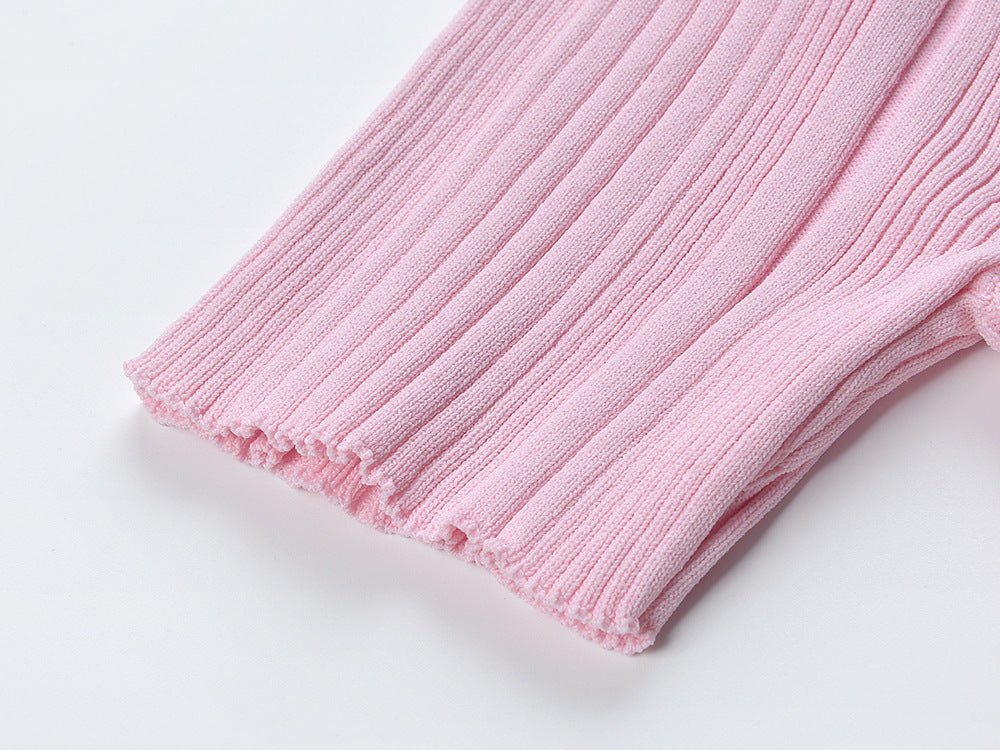 Pink A-Line Polo Dress with Button Detail and Front Pockets