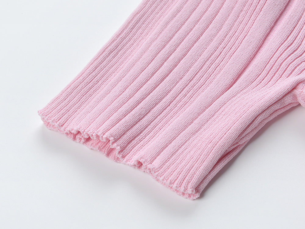 Pink A-line Polo Dress with Button Detail and Front Pockets