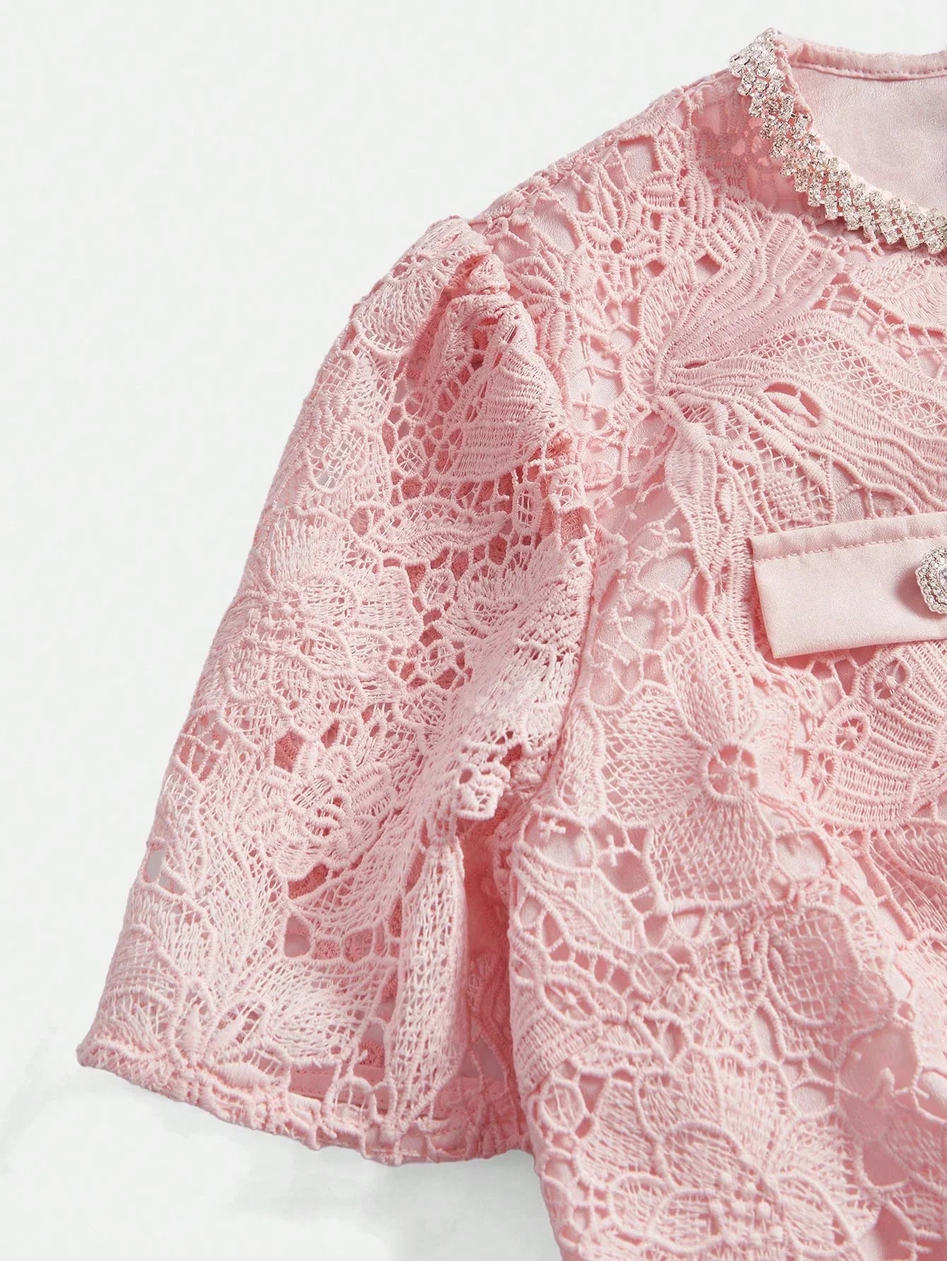 Pink Lace New Party Birthday Dress For Valentines Day