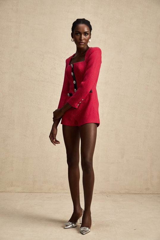 Pink long sleeve bodysuit with cutout details named Celestine