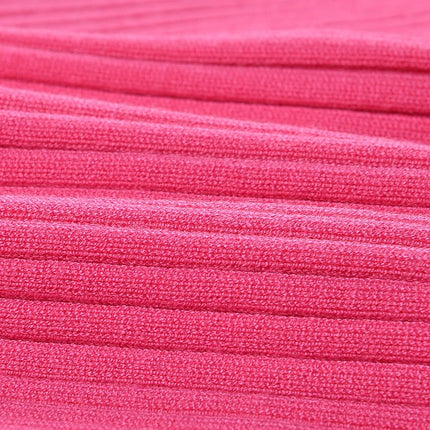 Slim fit hot pink ribbed texture blazer with gold-button accents and chain trim