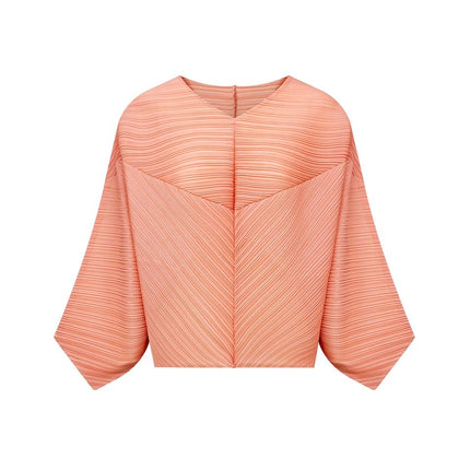 Pink Sarah V-neck Blouse and Pants Set