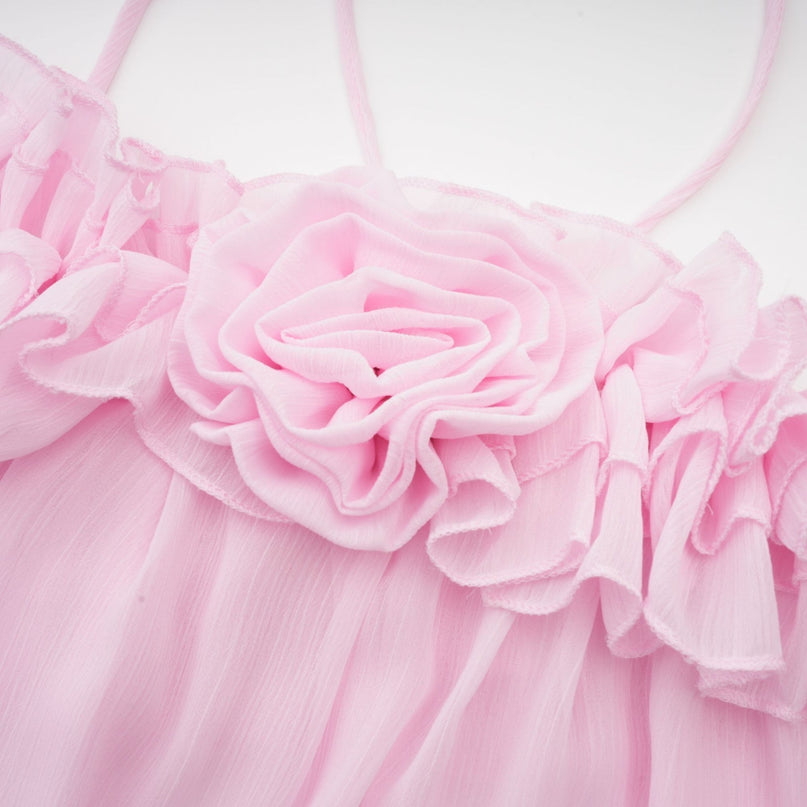 Pink strapless semi sheer top named Darcy