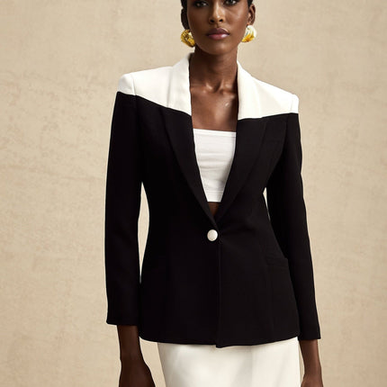 Piper Black Jacket Skirt Contrast Matching Set