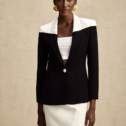 Piper Black Jacket Skirt Contrast Matching Set