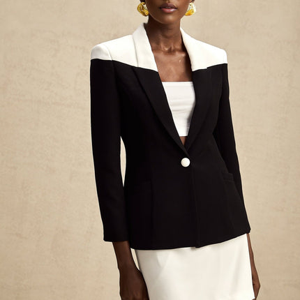 Piper Black Jacket Skirt Contrast Matching Set