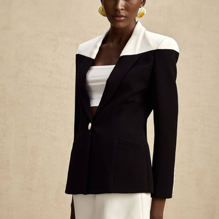 Piper Black Jacket Skirt Contrast Matching Set