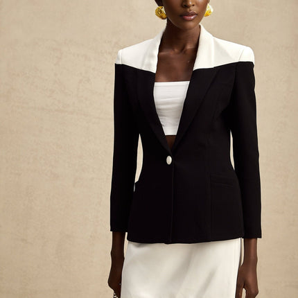Piper Black Jacket Skirt Contrast Matching Set