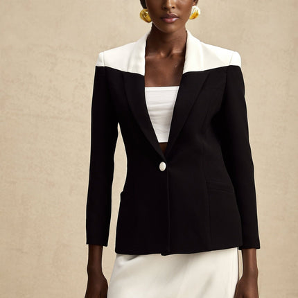 Piper Black Jacket Skirt Contrast Matching Set