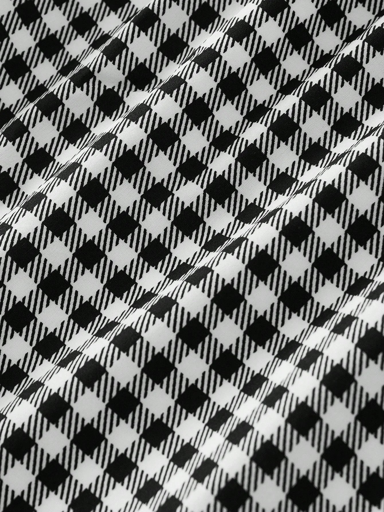 PLAID CUP DETAIL RUFFLE HEM DRESS