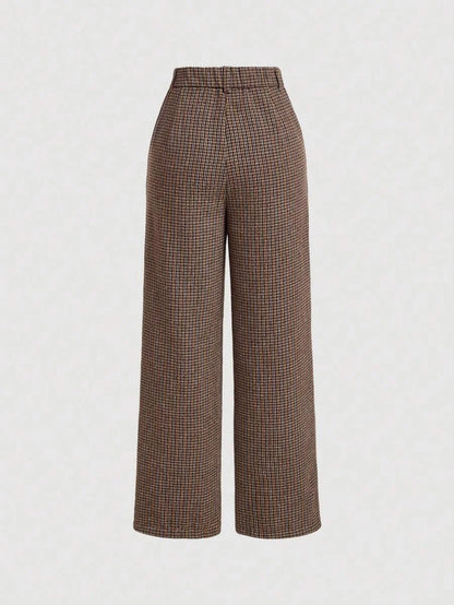 Plaid Wide Leg Pants