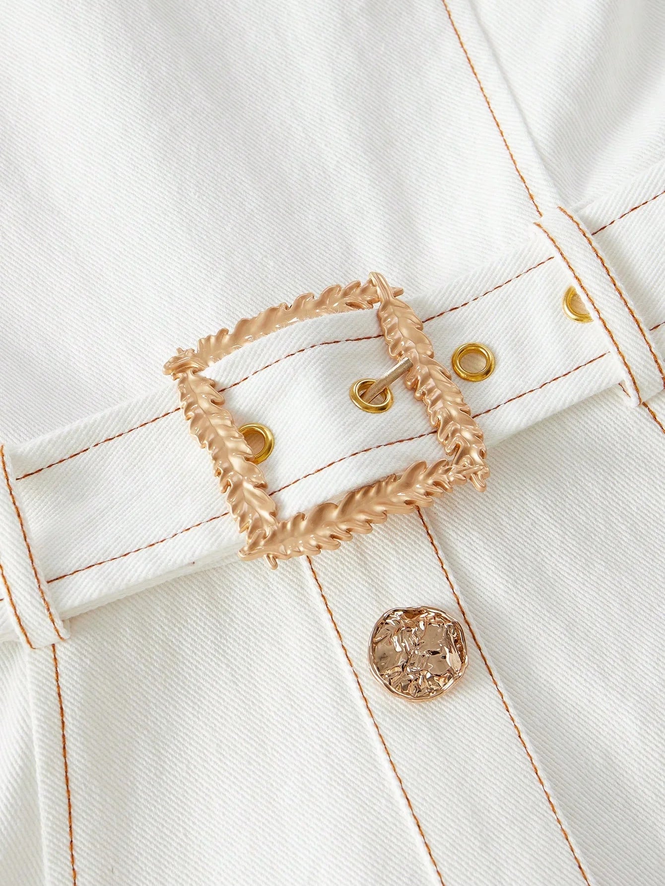 PREMIUM 100 COTTON GOLD BUTTON WAIST TIE MIDI DRESS