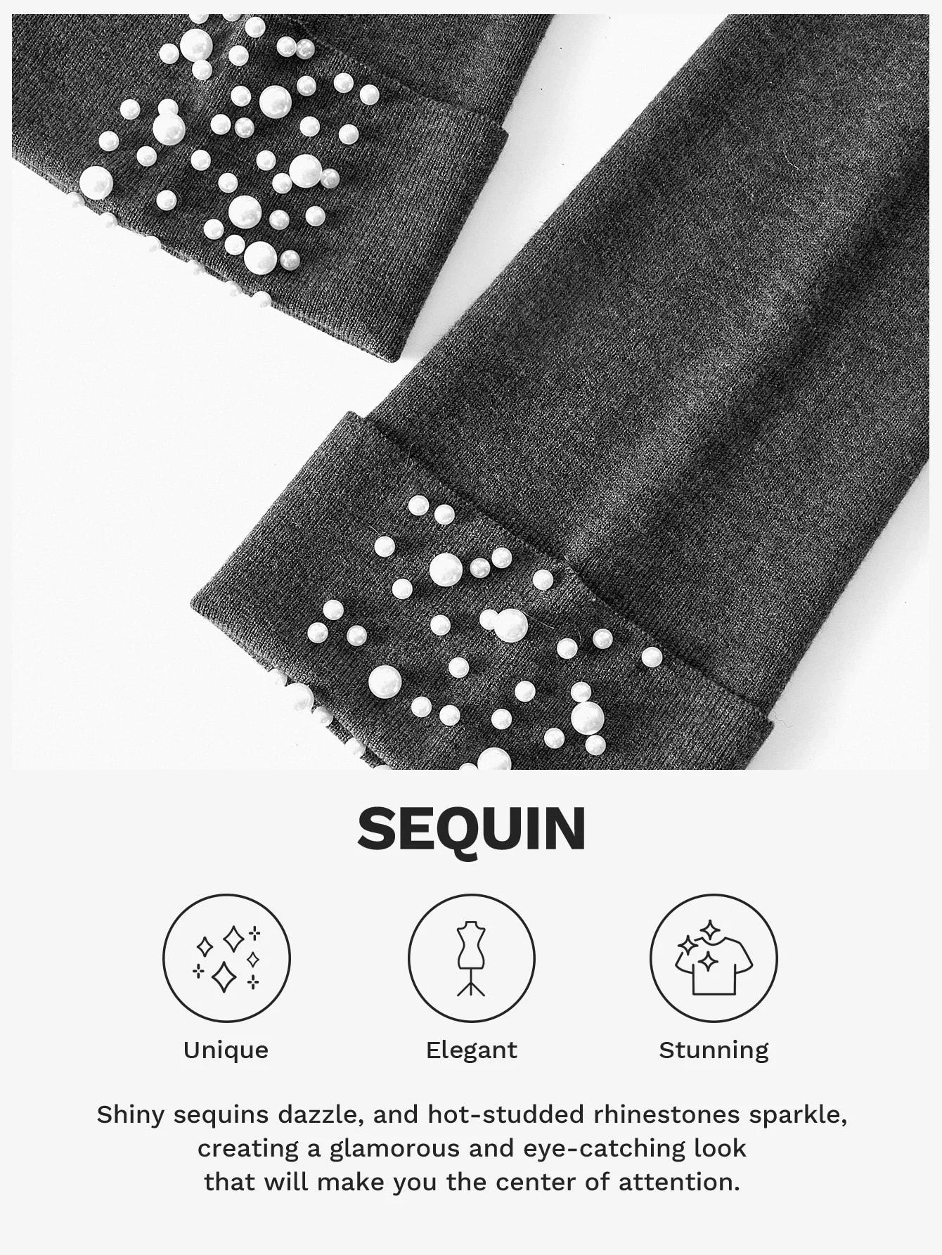 PREMIUM 2PCS ELEGANT KNIT SET FITTED SWEATER WITH FAUX PEARL CUFF DECOR WIDE LEG KNIT PANTS