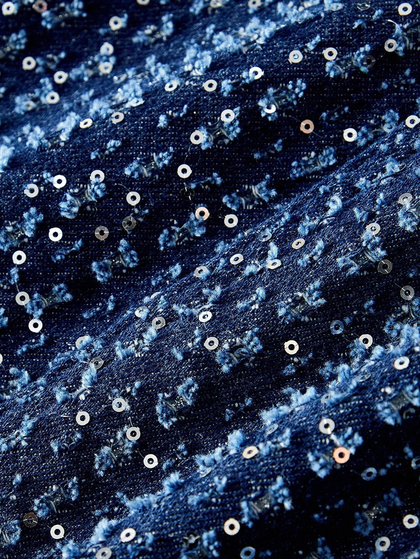 PREMIUM ALL OVER PRINT DENIM MIDI DRESS WITH BELT