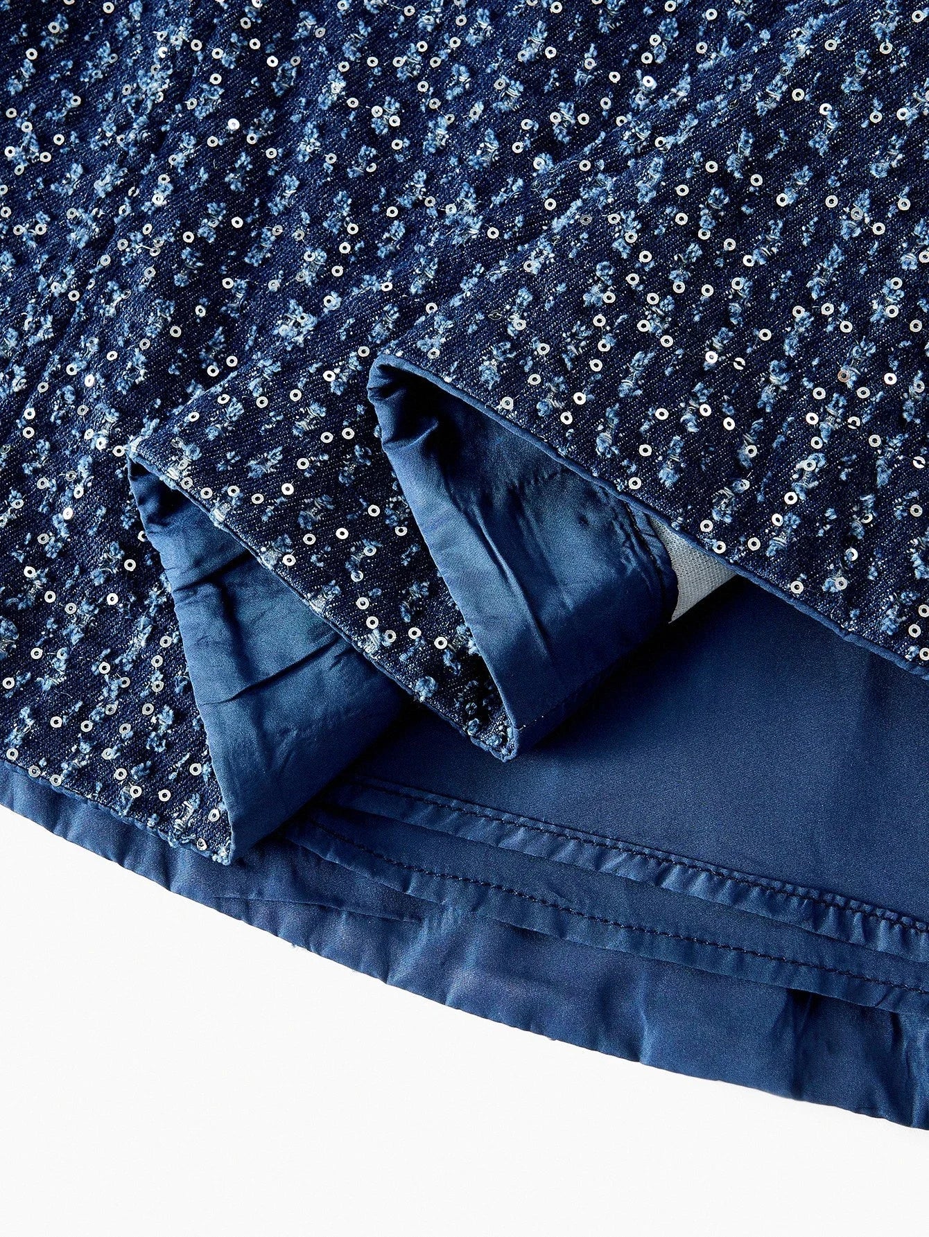 PREMIUM ALL OVER PRINT DENIM MIDI DRESS WITH BELT