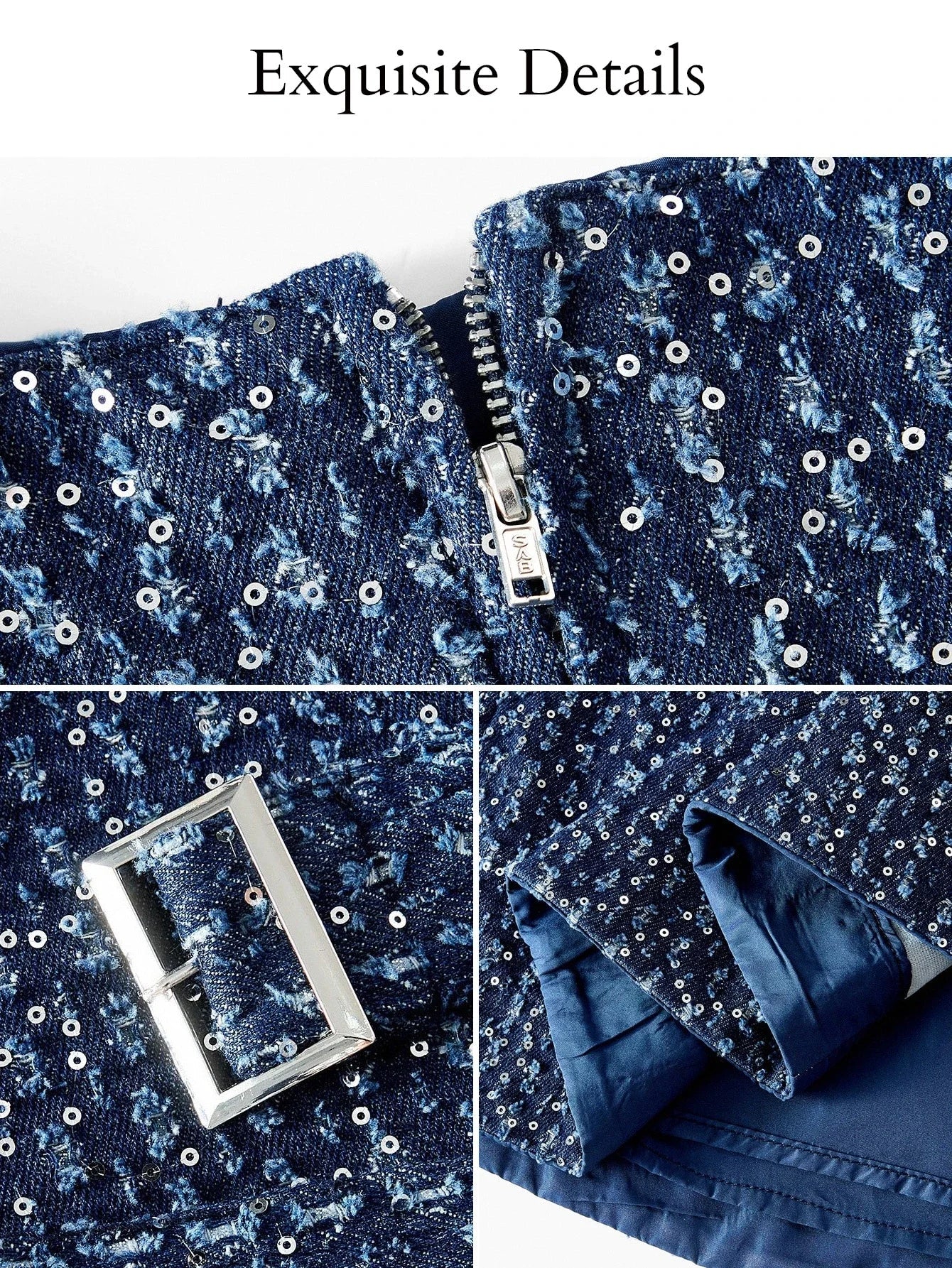 PREMIUM ALL OVER PRINT DENIM MIDI DRESS WITH BELT