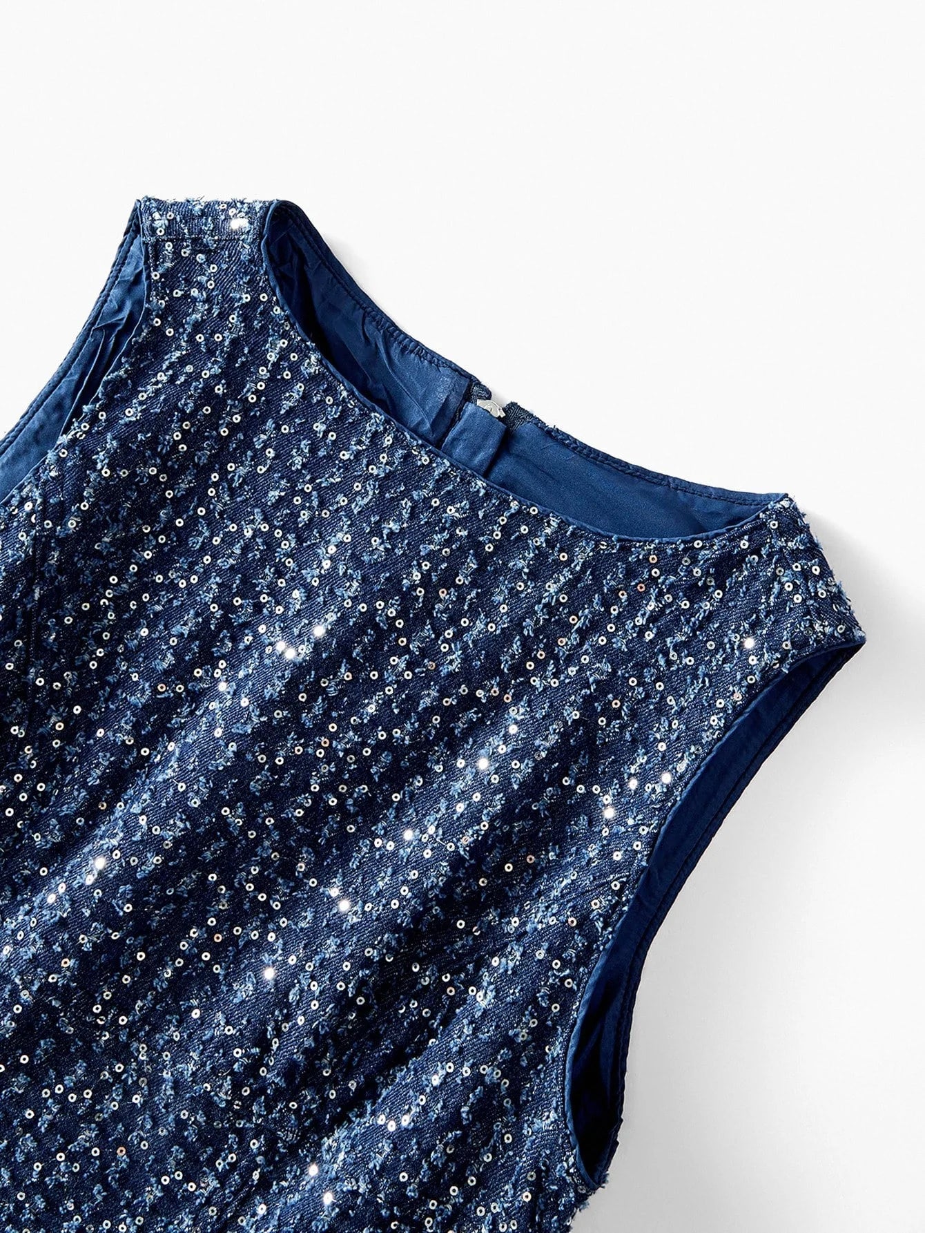 PREMIUM ALL OVER PRINT DENIM MIDI DRESS WITH BELT