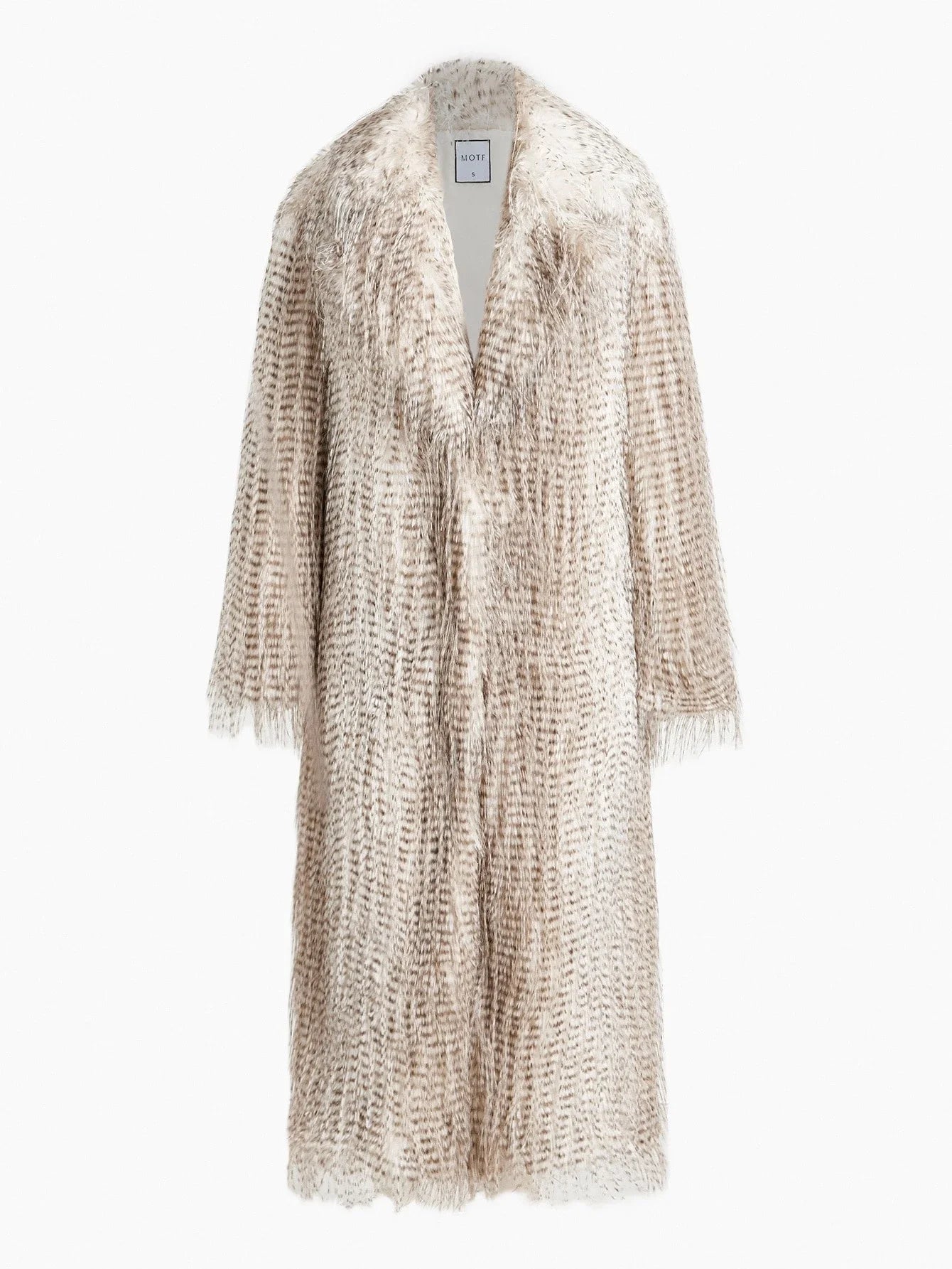 PREMIUM ALL OVER PRINT MIDI FAUX FUR COAT