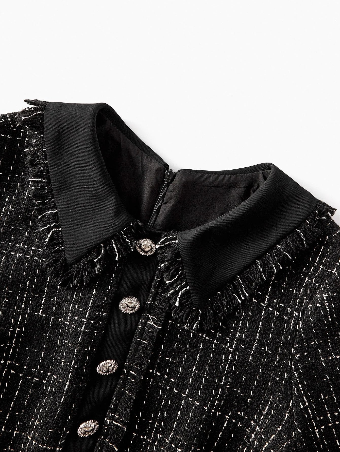 PREMIUM ALL OVER PRINT RAW EDGE SLIM FIT SHORT DRESS FOR AUTUMN