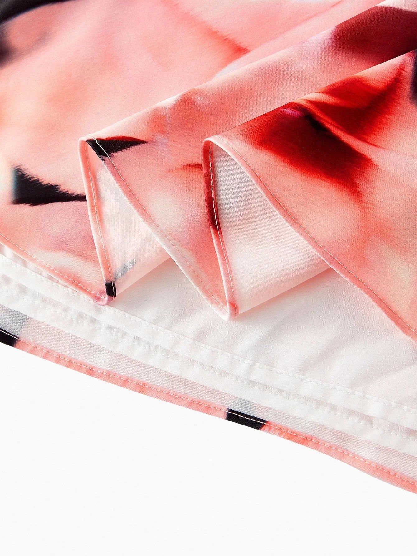 PREMIUM ALLOVER FLORAL PRINT ASYMMETRICAL RUFFLE HEM MIDI DRESS