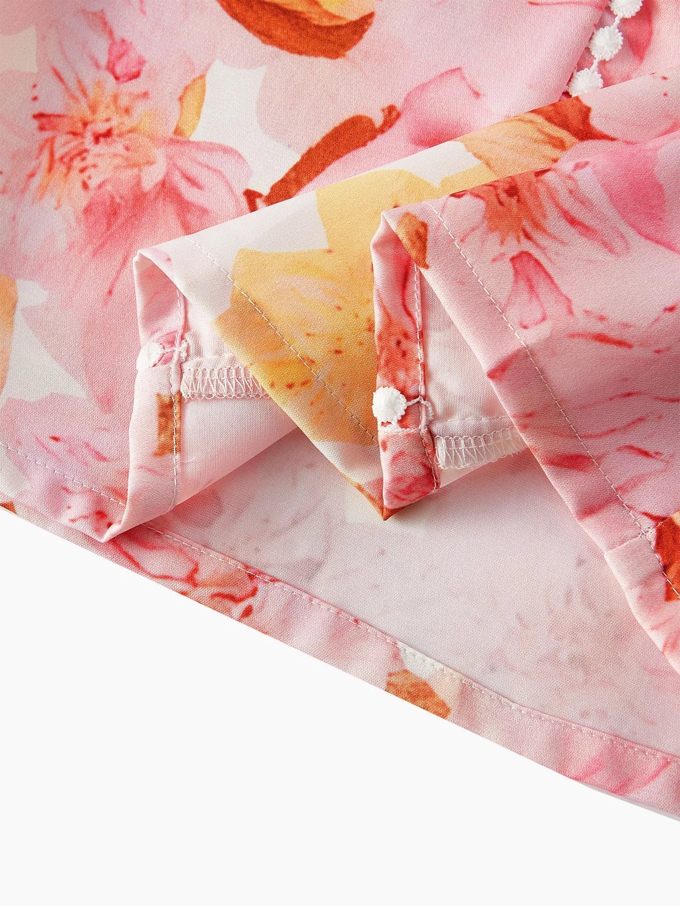 PREMIUM ALLOVER FLORAL PRINT CONTRAST LACE TRIM RUFFLE ARMHOLE FLARE LEG JUMPSUIT