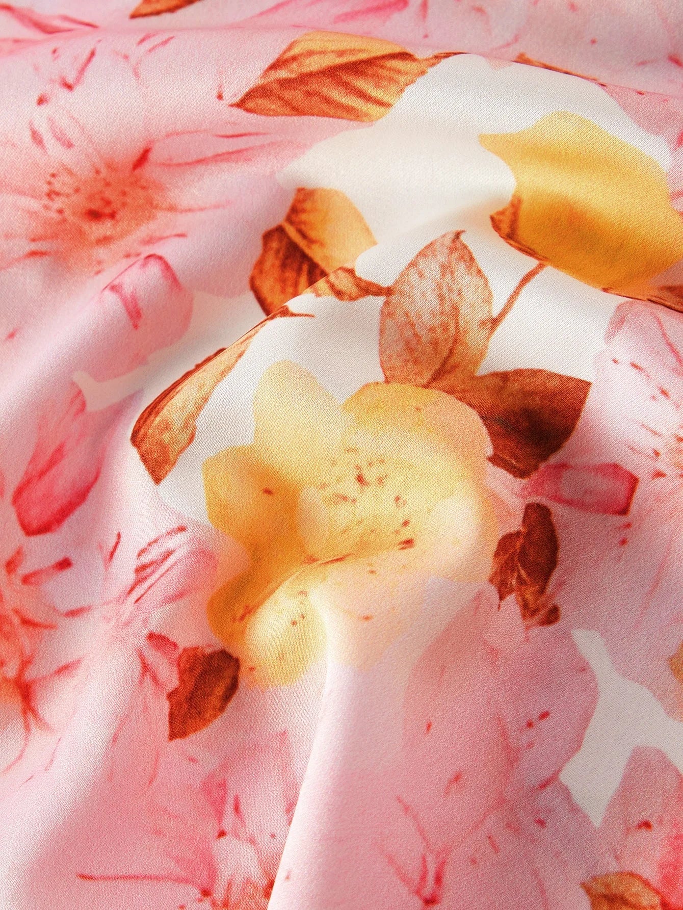 PREMIUM ALLOVER FLORAL PRINT CONTRAST LACE TRIM RUFFLE ARMHOLE FLARE LEG JUMPSUIT