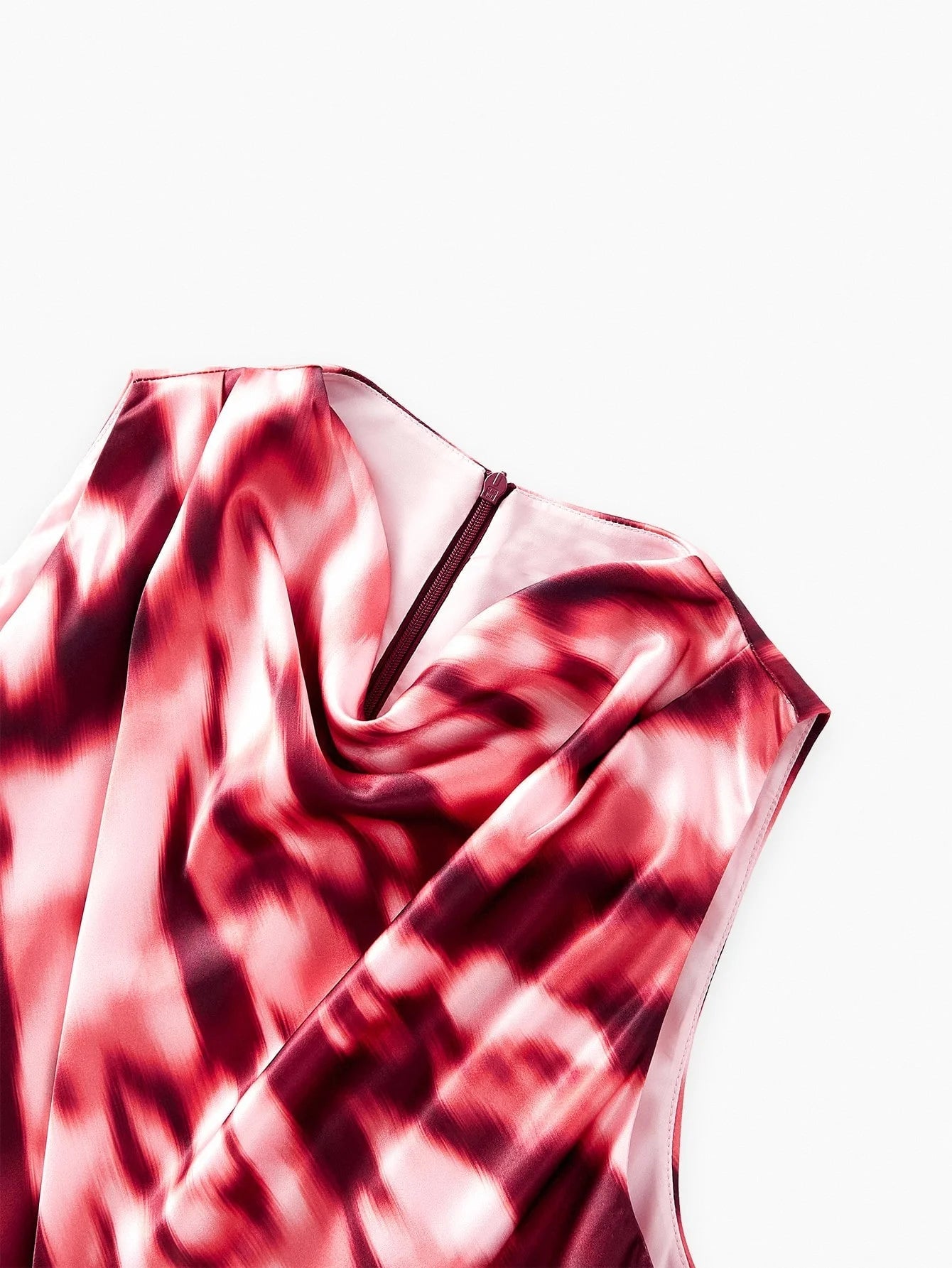 PREMIUM ALLOVER PRINT DRAPED DRESS