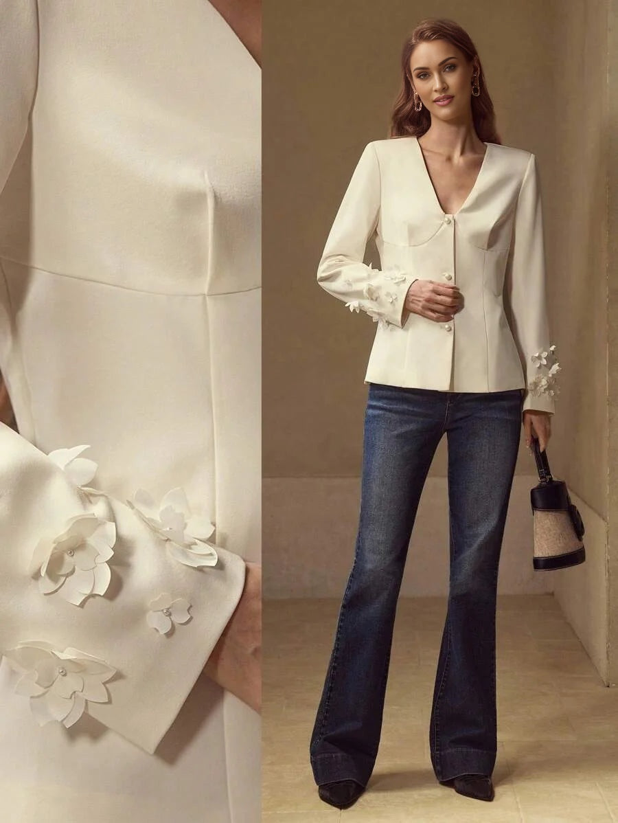 PREMIUM APPLIQUES BUTTON UP BLAZER