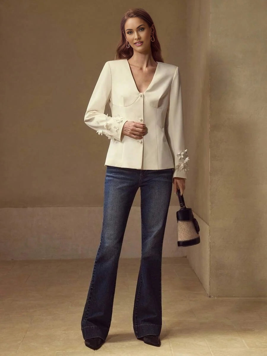 PREMIUM APPLIQUES BUTTON UP BLAZER