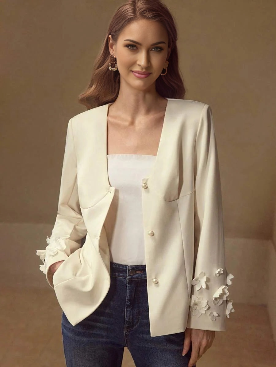 PREMIUM APPLIQUES BUTTON UP BLAZER