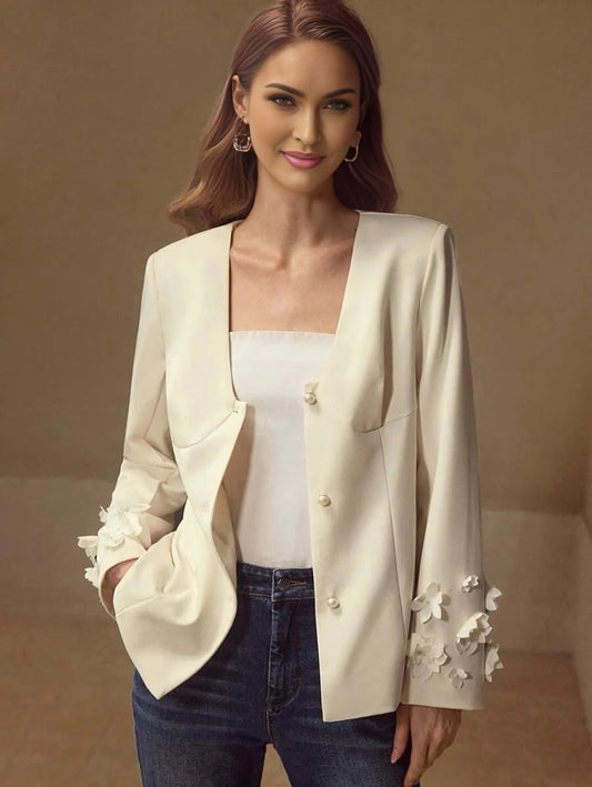 PREMIUM APPLIQUES BUTTON UP BLAZER