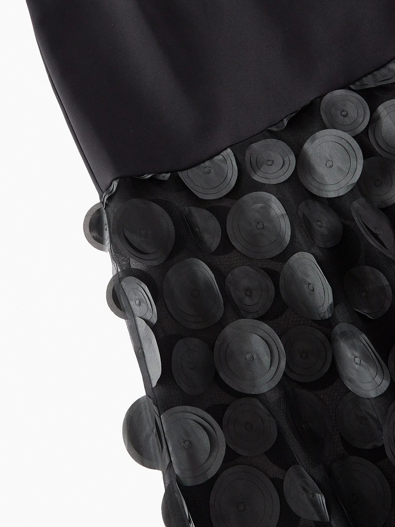 PREMIUM APPLIQUES MESH PANEL HEM CHAIN WAIST TUBE COCKTAIL DRESS