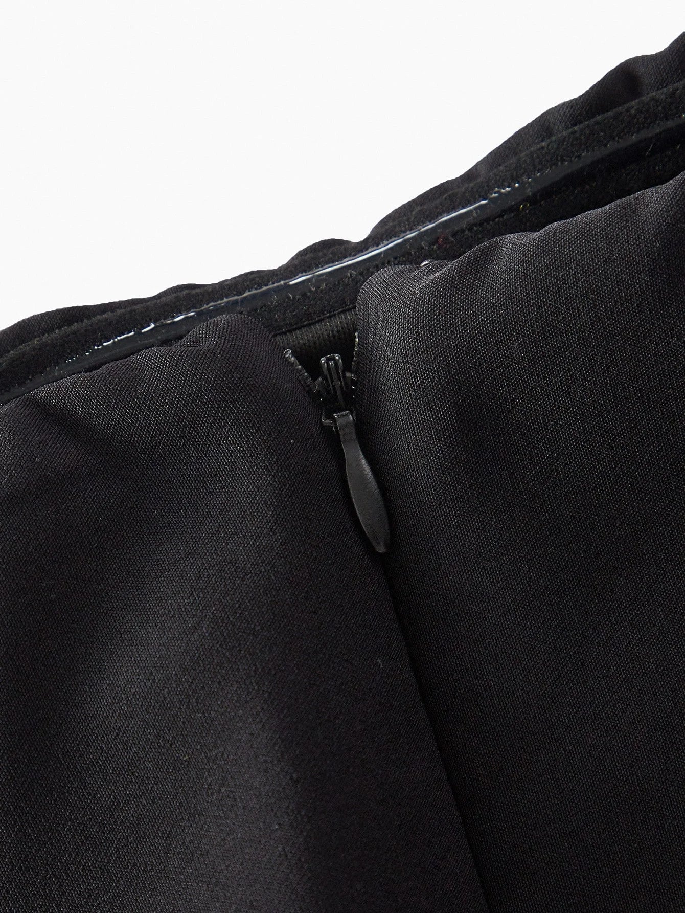 PREMIUM APPLIQUES MESH PANEL HEM CHAIN WAIST TUBE COCKTAIL DRESS