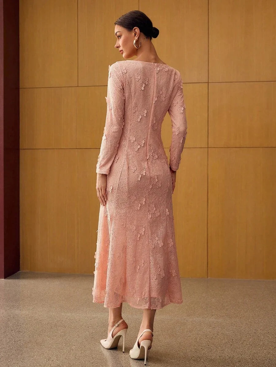 PREMIUM APPLIQUES ZIPPER DRESS