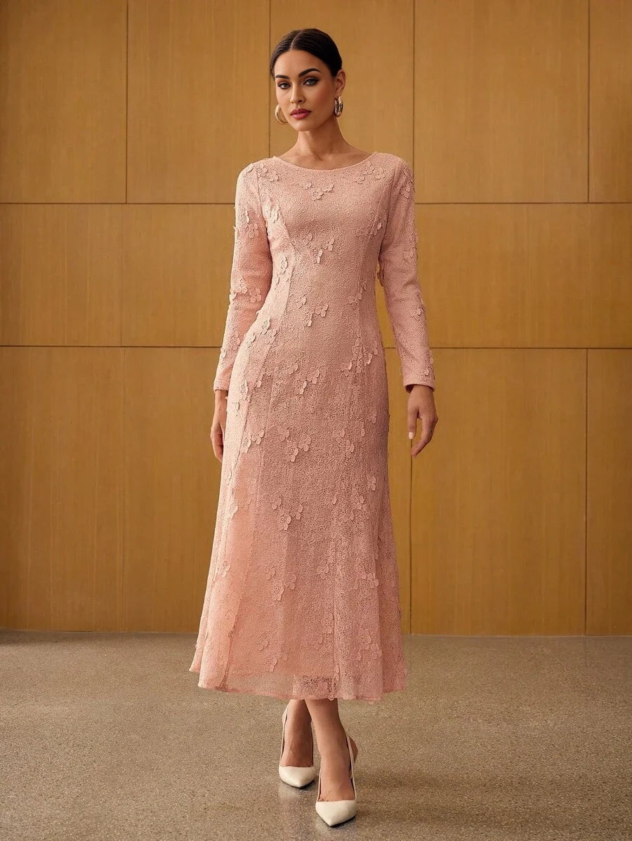 PREMIUM APPLIQUES ZIPPER DRESS