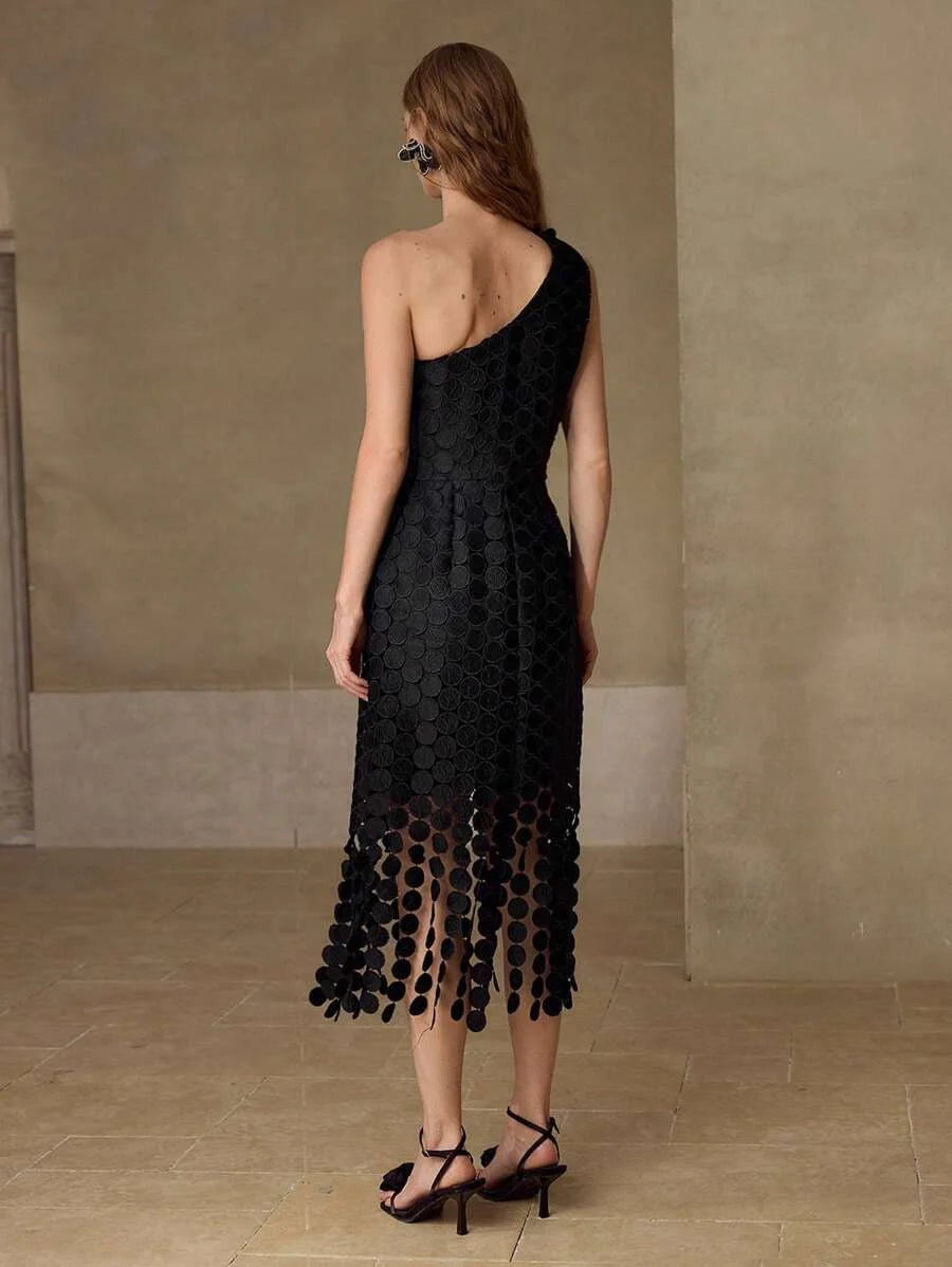 PREMIUM ASYMMETRIC FRINGE DESIGN SLIM FIT SUMMER DRESS