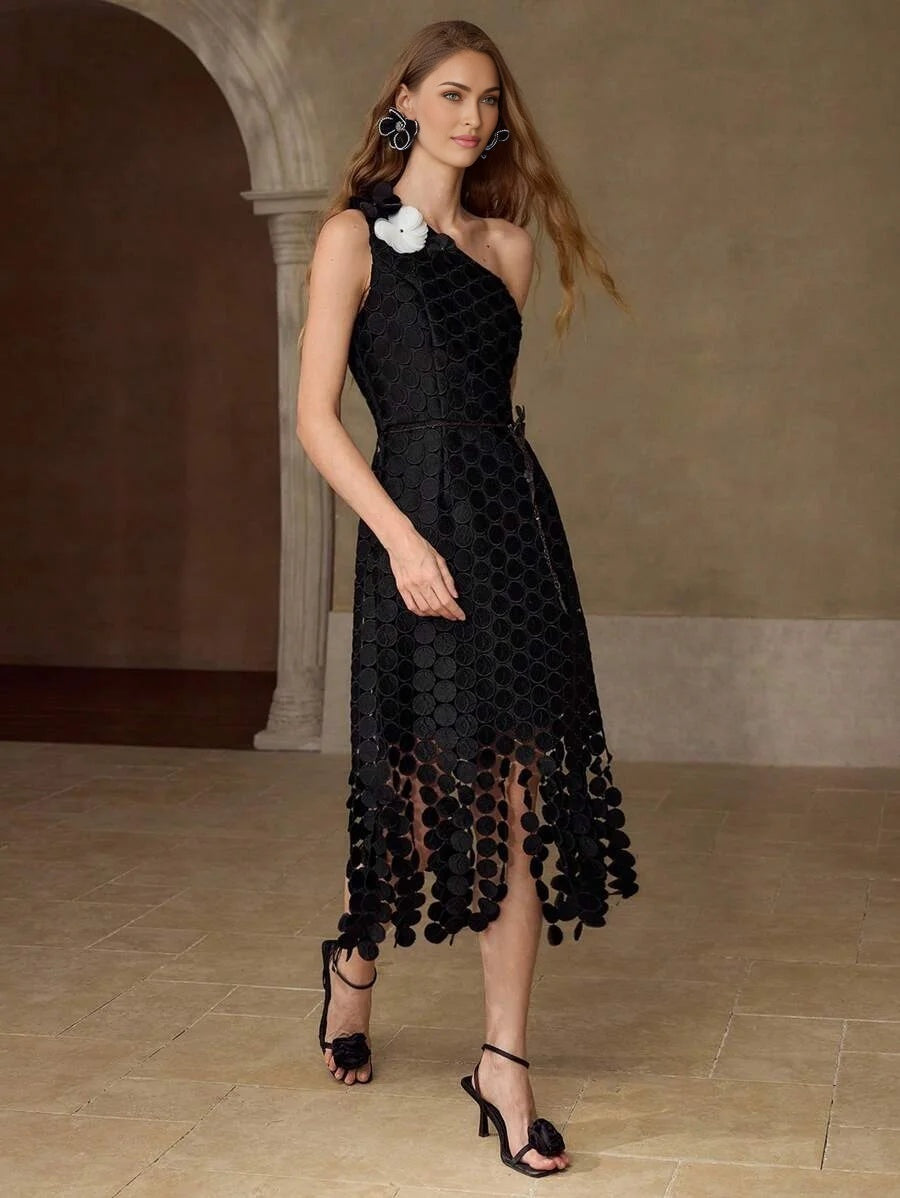 PREMIUM ASYMMETRIC FRINGE DESIGN SLIM FIT SUMMER DRESS