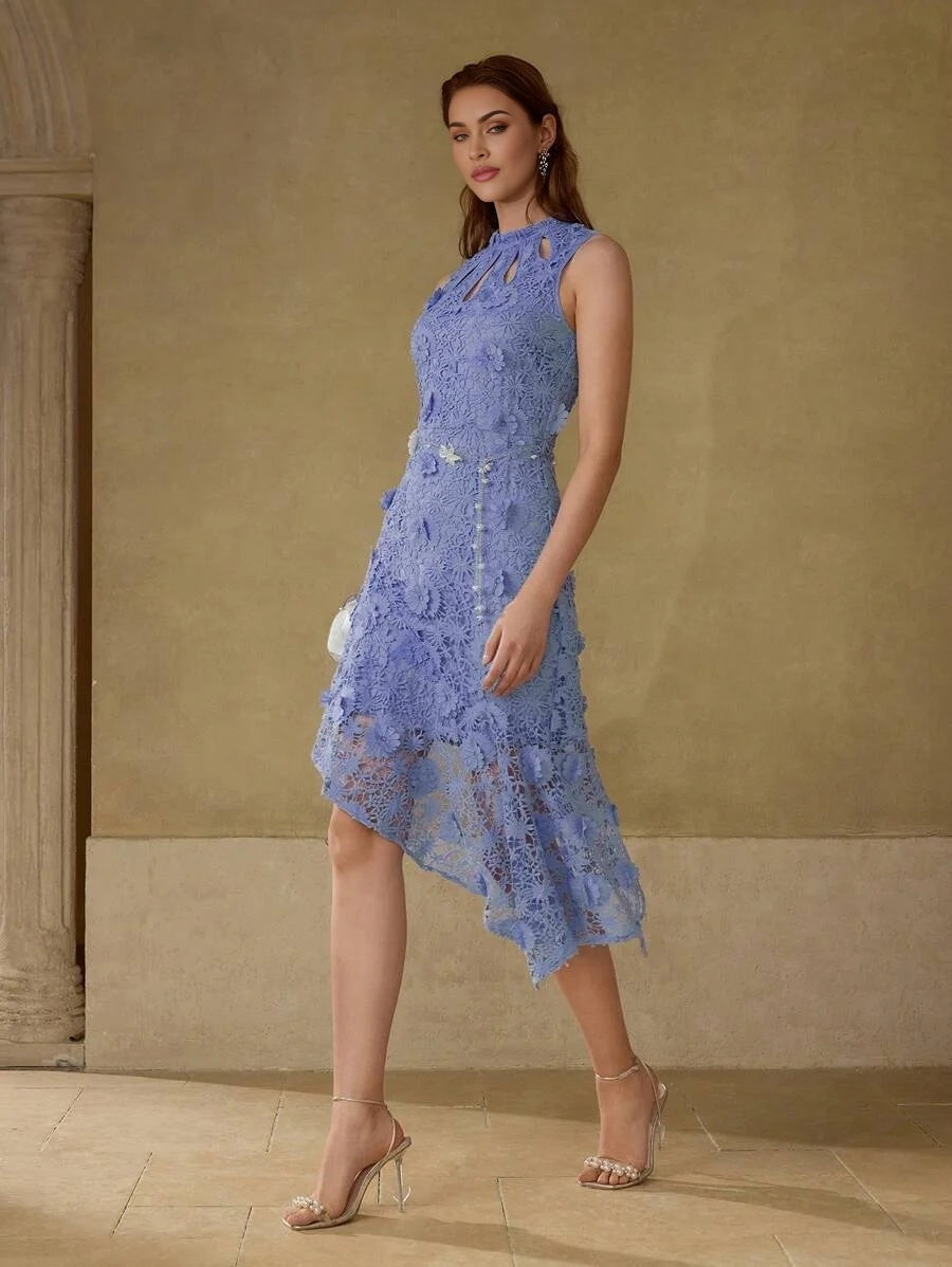 PREMIUM ASYMMETRICAL HEM CUT OUT DRESS