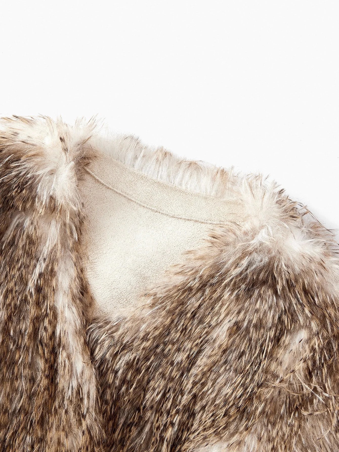 PREMIUM ASYMMETRICAL HEM FAUX FUR COAT