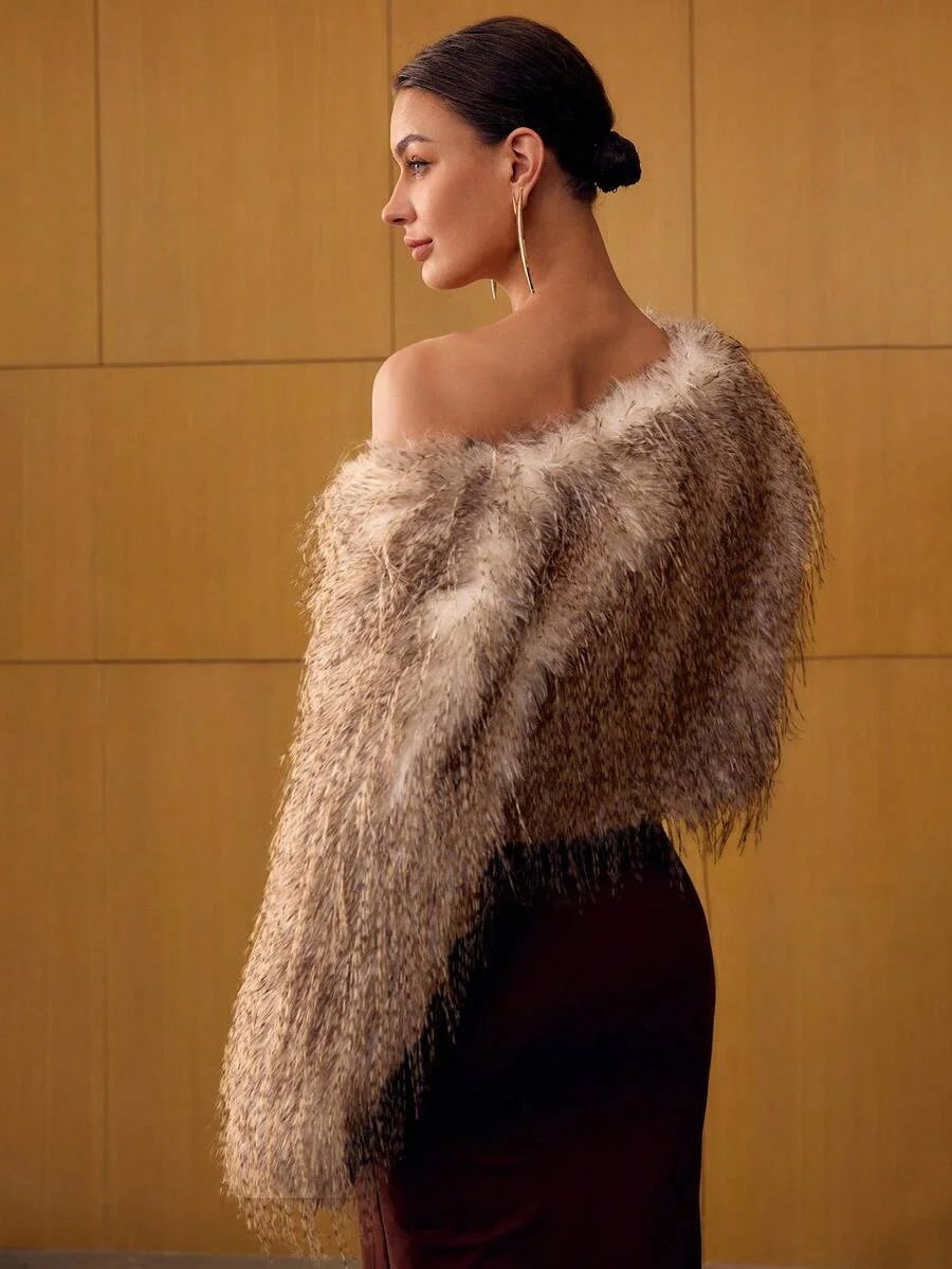 PREMIUM ASYMMETRICAL HEM FAUX FUR COAT