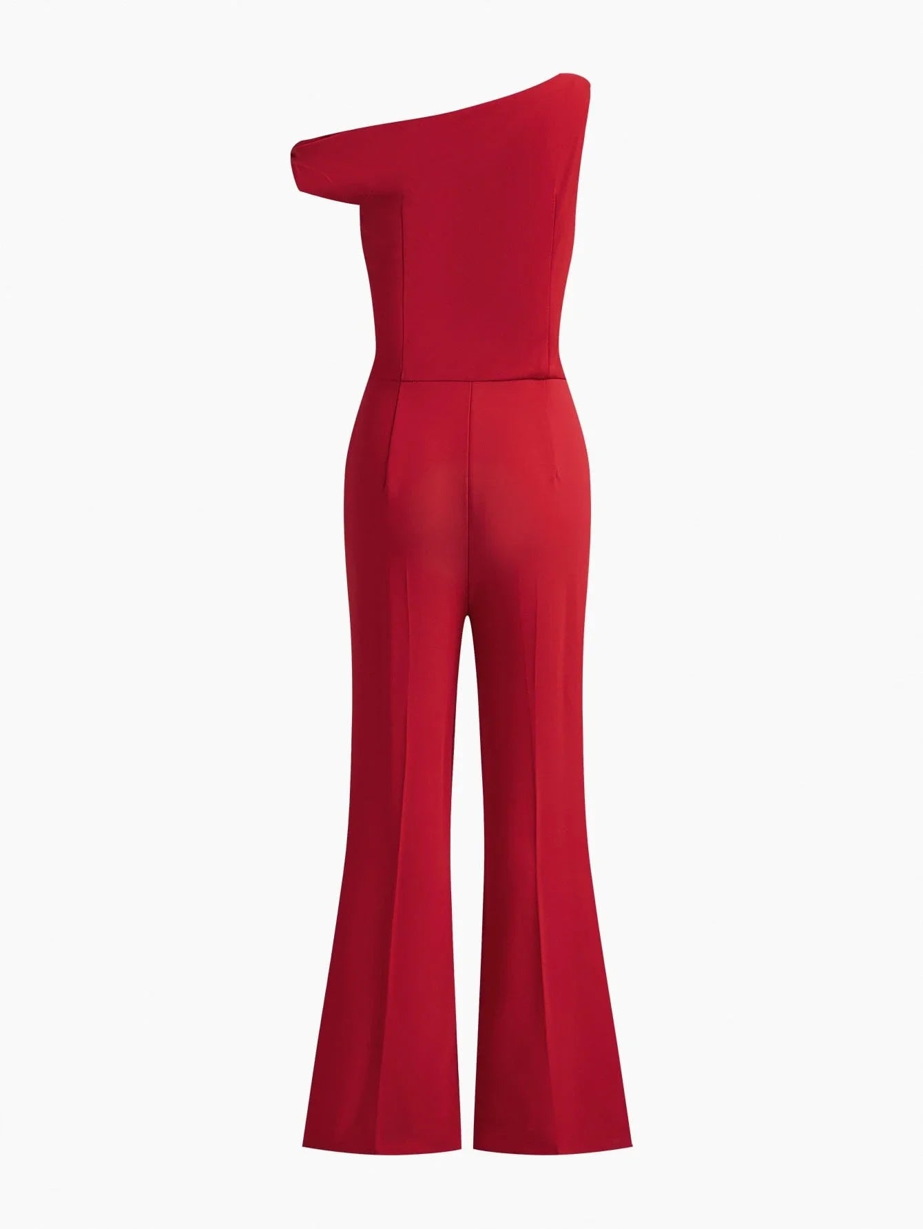 PREMIUM ASYMMETRICAL NECK METAL DETAIL JUMPSUIT