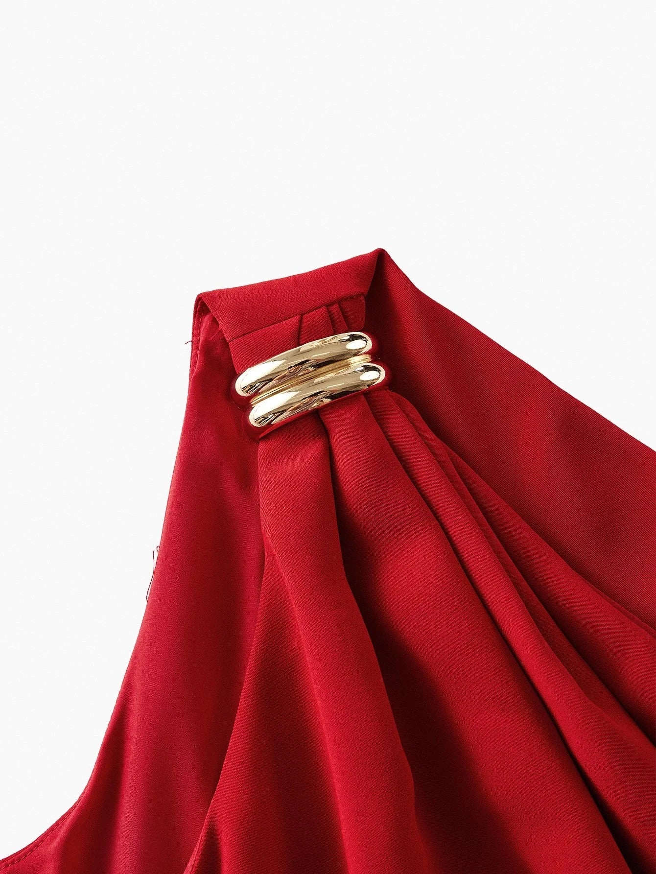 PREMIUM ASYMMETRICAL NECK METAL DETAIL JUMPSUIT