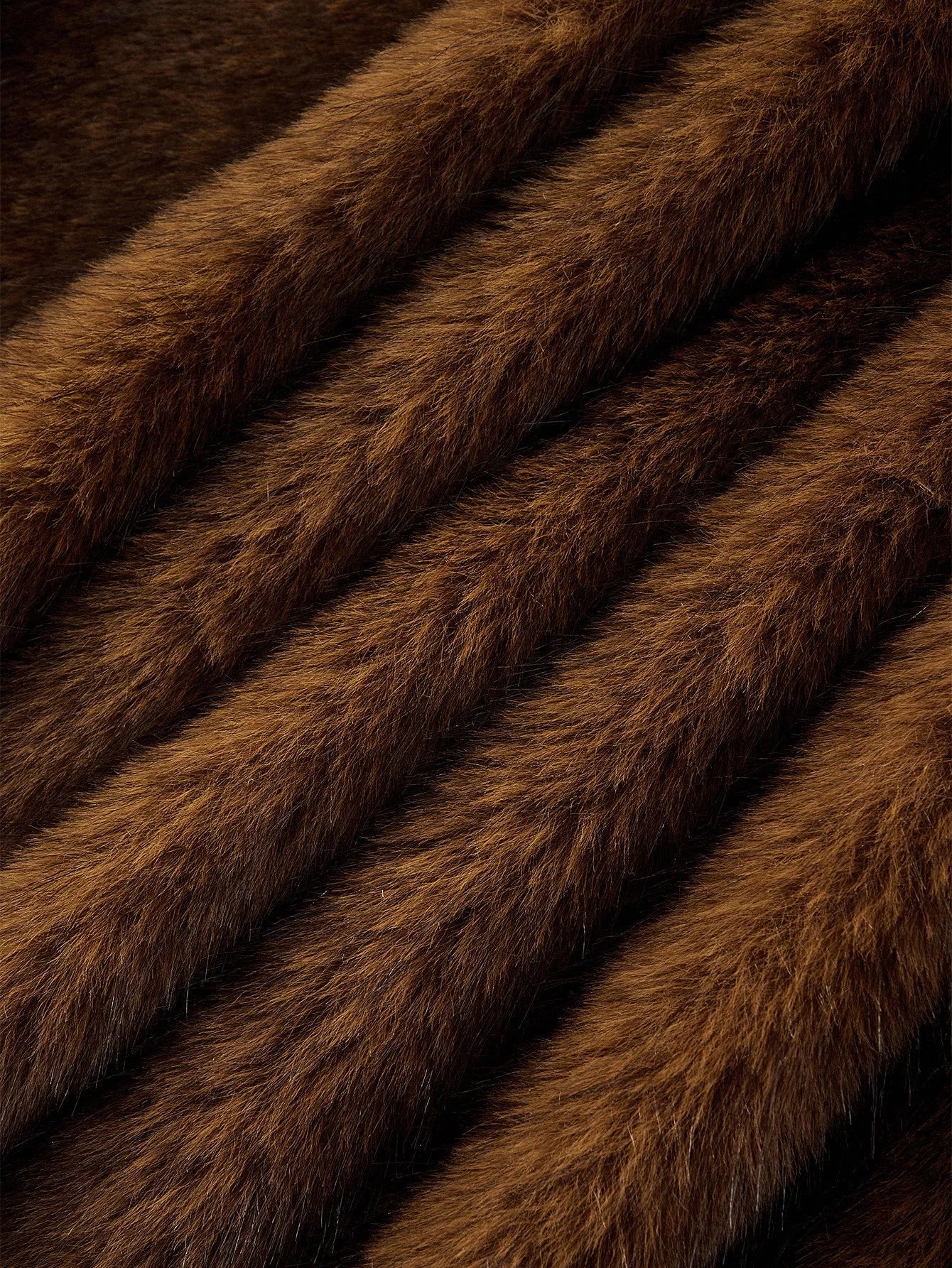 PREMIUM AUTUMNWINTER FAUX FUR LAPEL LONG COAT WITH BUCKLE BELT