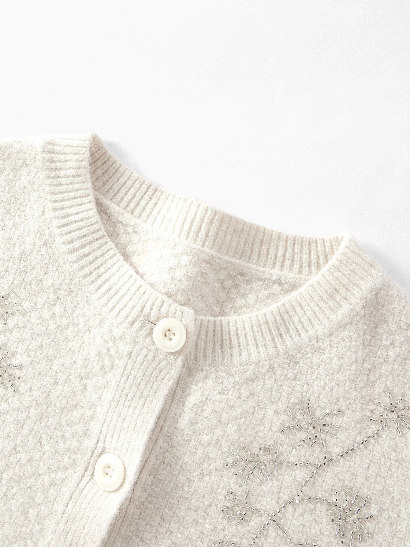 PREMIUM BEADED BUTTON UP CARDIGAN