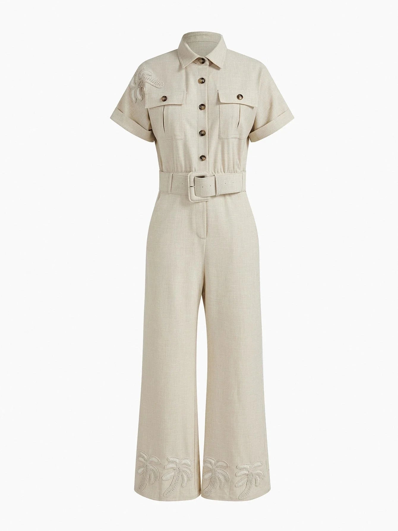 PREMIUM BELTED APPLIQUES JUMPSUIT
